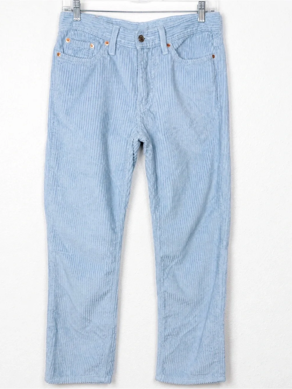 Levis 514 Corduroy Pants Men 30x32 Light Blue Wide Wale Straight Leg Cords Read